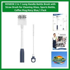 Comprehensive Cleaning Tool: 2-in-1 Bottle  Straw Brush in Elegant Navy Blue