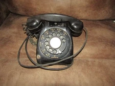 AUTOMATIC ELECTRIC ROTARY DIAL OFFICE DESK PHONE W/FRENCH RECEIVER