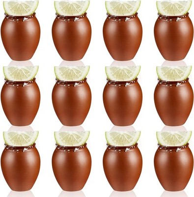 12 Set 2oz Cantaritos De Barro Mini Cantaritos Shooters Pottery Mini Tequila