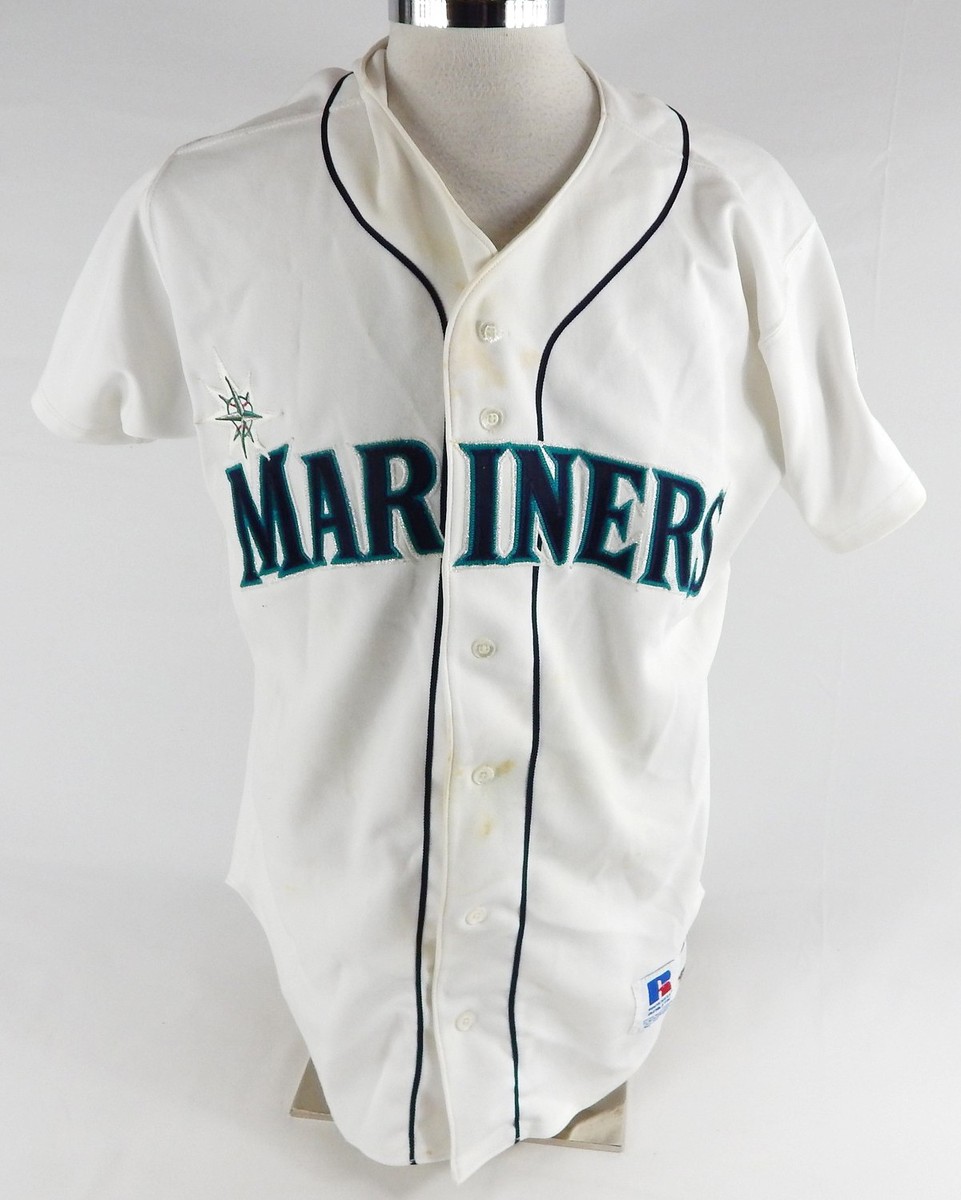 Mens 1990s Seattle Mariners #24 Authentic White Jersey Russell