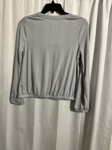 Cat & Jack Girls XL(14) Top, Long Sleeved With Elastic Waist, Lt Gray - Picture 2 of 8