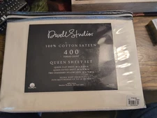 400TC Cotton Sateen Weave Queen Sheet By Dwell Srudios 4Pc Set - Ivy New