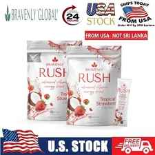 Bravenly Global Rush Energy Drink Tropical Strawberry 28 Servings Sticks - NEW🔥