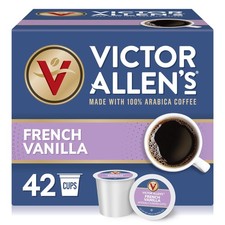 Victor Allens Coffee French Vanilla Flavored Coffee, Medium Roast, 42 Count, ...