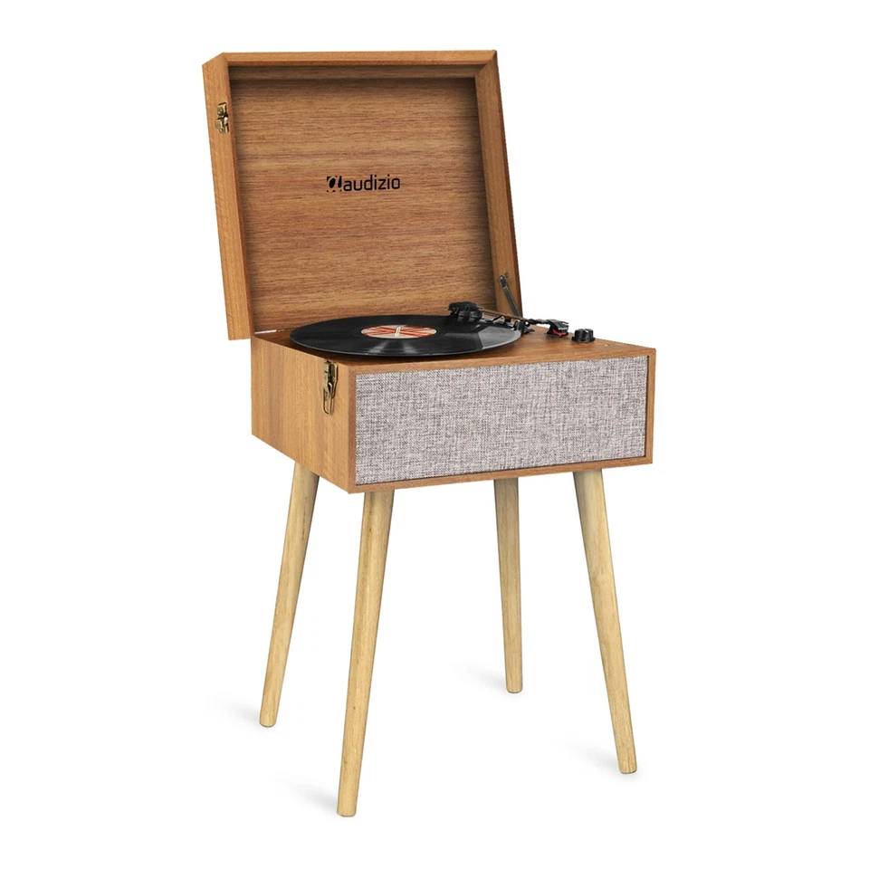 Audizio Fremont Retro Record Player with Legs, Bluetooth & USB Output