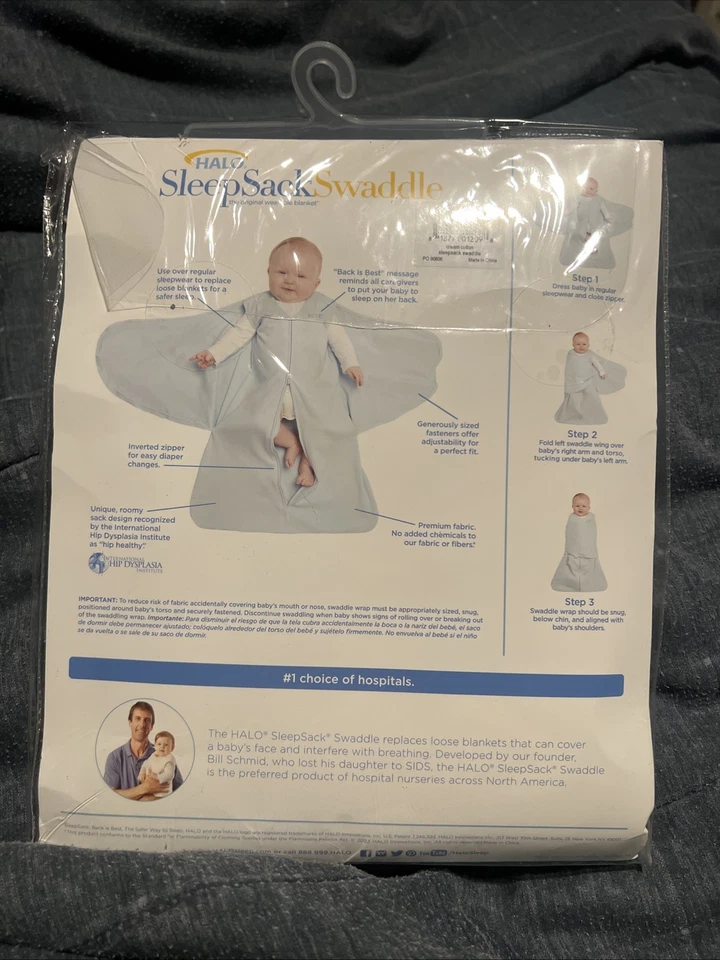 Saco de dormir HALO swaddle algodão dorminhoco creme sem gênero recém-nascido até 3 meses novo na embalagem - Imagem 4 de 4
