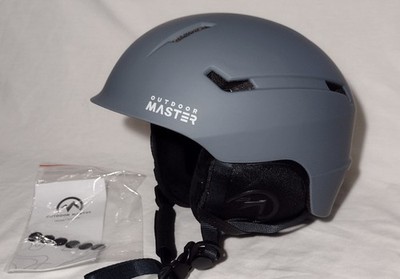 Outdoor Master Snow Helmet w/Goggles Size Medium Adjustable Grey NWT