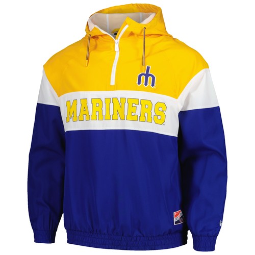 Men's New Era Blue Seattle Mariners Ripstop Raglan Quarter-Zip Hoodie - Bild 2 von 3