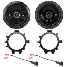2x Kicker 6.5" 240 Watt 2-Way Coaxial Speakers, Mounting Brackets, Wire Harness