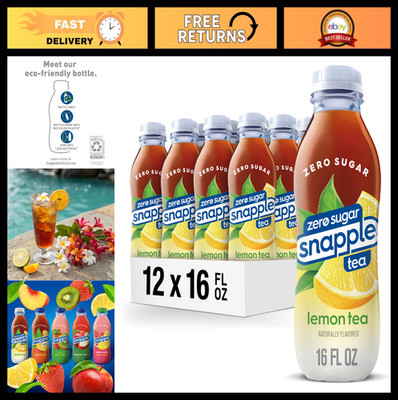 Zero Sugar Lemon Iced Tea, 16 fl oz Bottles, Refreshing Beverage, Pack of 12
