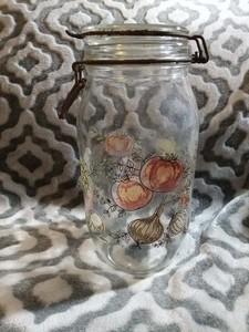 Vintage 1970's harvest kitchen decor style jar 