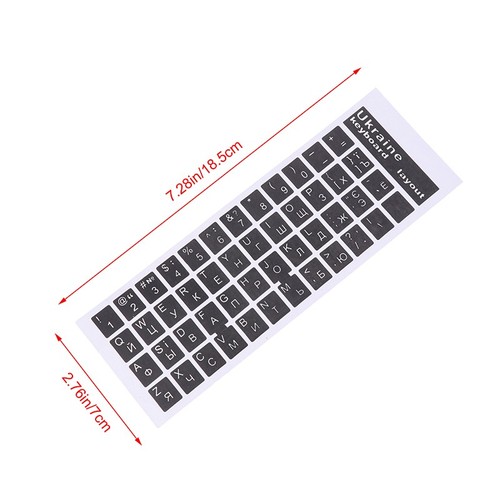 Ukraine Language Keyboard Sticker Black/Clear Background Letters For PC Laptop* - Afbeelding 3 van 16