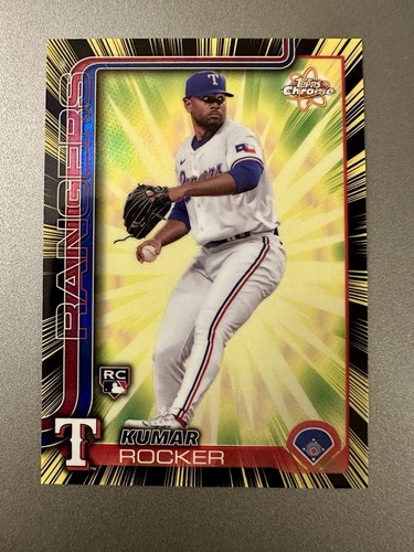 2025 Topps Chrome Kumar Rocker Radiating Rookies SP RC #RR-9 Rangers | eBay