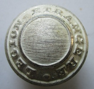 Bouton bombé en métal argenté pour la Légion Etrangère de 21 mm