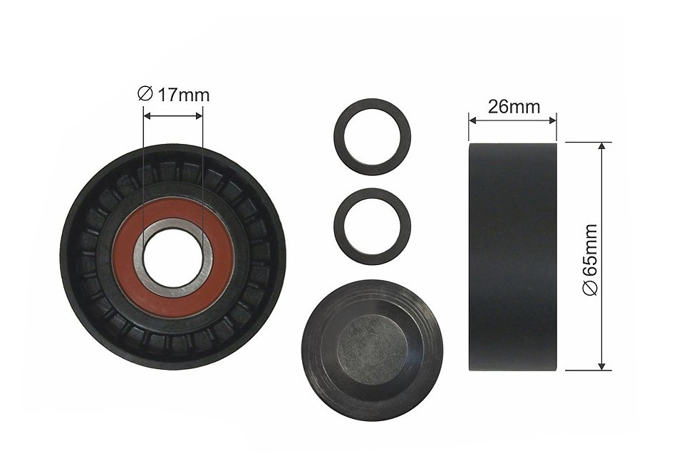 4x ✅Fits NTY RNK-AU-011 PULLEY IDLER V-BELT  ⭐UK Seller⭐