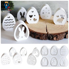 6 Stück Mini Silikonformen Gießformen Ostern Ei, Silikonform Osterei Hasen,