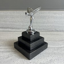 Rolls Royce Spirit of Ecstasy mascot on a stepped square marble plinth - 12cm