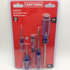 CRAFTSMAN Screwdriver Set, Cross Head/Phillips, 5-Piece (CMHT65011)