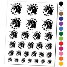 Magical Unicorn Head Temporary Tattoo Water Resistant Set