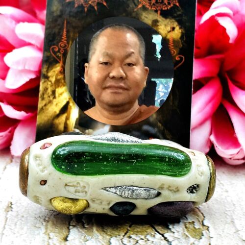 Leklai Takrut Naga Capsula Occhio Mix Oro Rosso Lucky Somporn 5 cm Amuleto Thailandese #17817 - Foto 2 di 9