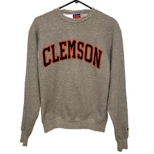 Vintage 90s Champion CLEMSON Sweatshirt Mens Womens Size Small Sewn Letters Y2K