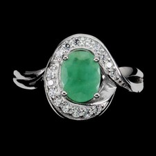 925 Sterling Silver Ring Oval Green Emerald 8x6mm Gemstone Jewelry Size 9