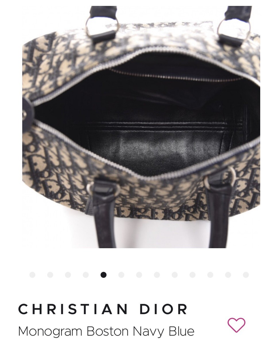 Dior ボストンバッグ モノグラム CHRISTIAN DIOR Monogram Boston Navy Blue | eBay