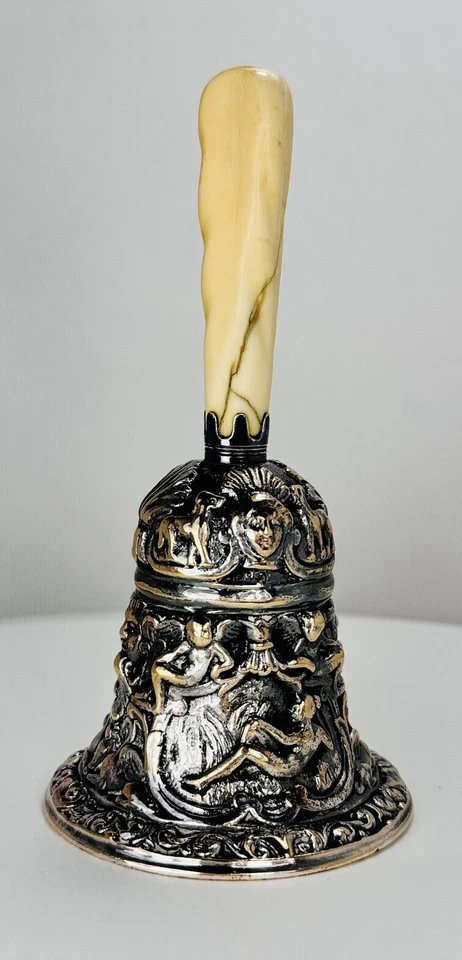 Campana de cena Gorham florentina de principios de 1900 plateada #042 5 1/4" x 2 3/4" Foto 2 de 4