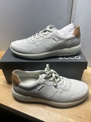 New Ecco Men's Soft 7 Runner M Sneaker Nubuck Leather White EU 44 USA 10-10.5