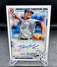 Daniel Alvarez 2021 Bowman Prospects Baseball #PAPR-DA 1st Bowman Auto Yankees