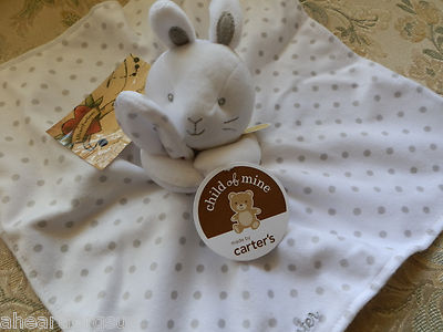 CARTERS SECURITY BLANKET BUNNY RABBIT MY FIRST EASTER POLKA DOTS