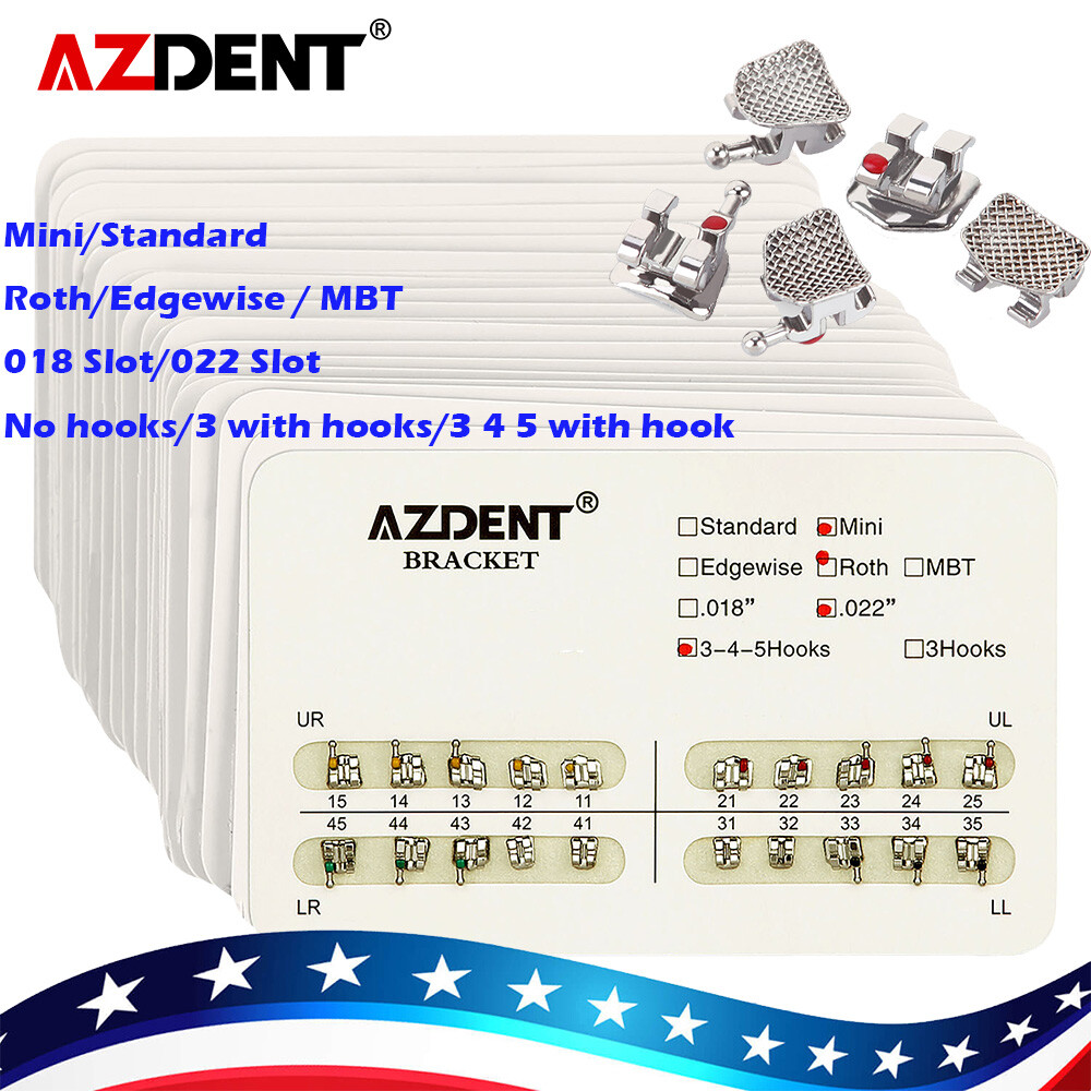 AZDENT Staffe Ortodontiche Dentali Staffa Mini Standard Edgewise - Foto 5
