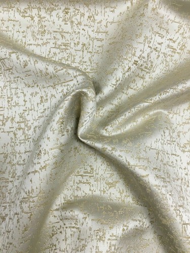 Champagne Gold Fleck Satin Look Pattern Curtain Fabric Material 137cm wide BR086 - Picture 3 of 3