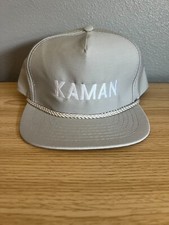 Vtg Kaman Industrial Tech Rope Hat Logo Aerospace Snap Back Trucker Cap