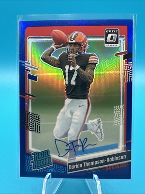 2023 Panini Donruss Optic Dorian Thompson-Robinson Blue Rated Rookie Auto /99 