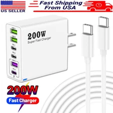 200W Fast USB Type C Charging Wall Charger For iPhone 16e 16 15 14 13 12 Pro Max