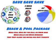 Beach Ball Swim Ring MEGA Wave Runner Pool Swim Game Fun Spring Break Summer Kit
