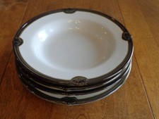 CERTIFIED INTERNATIONAL KARADESIGN EMBASSY IVORY RIM SOUP BOWLS LOT OF 4
