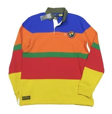 Polo Ralph Lauren Men's Multi Colorblock Stripe Classic Fleece Rugby Polo Shirt