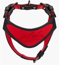 Christian Louboutin Loubiharness Small Leather Dog Harness Collar Black Red