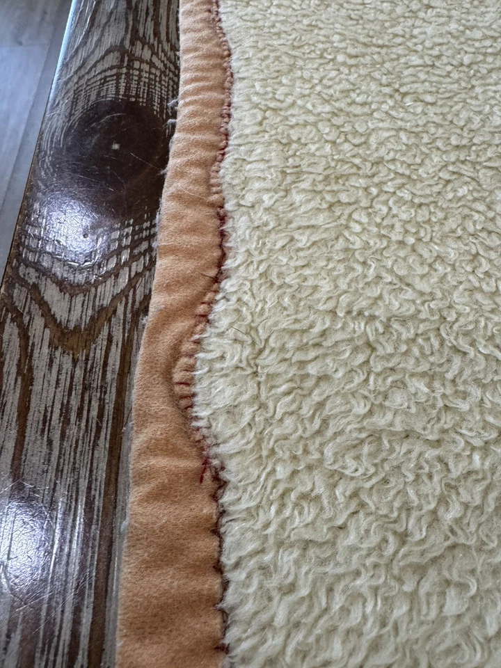 Manta Infantil Vintage Unicornio Arcrílico Bebé Marrón y Crema Reversible 54 x 42 Foto 4 de 4