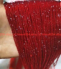 Wholesale 10 Strands 2MM Natural Red Spinel Gems Faceted Round Loose Beads 15"