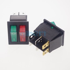 LOT2 Red/Green Light DPDT ON-OFF 6 Pins 2 Positions Rocker Boat Switch KCD8-212