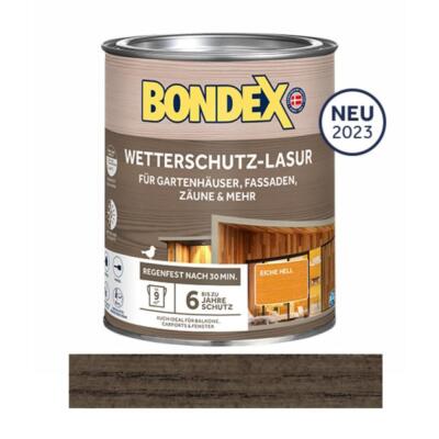 BONDEX Wetterschutz-Lasur Dunkelgrau 2,5L außen - wasserbasierte Holzschutzlasur