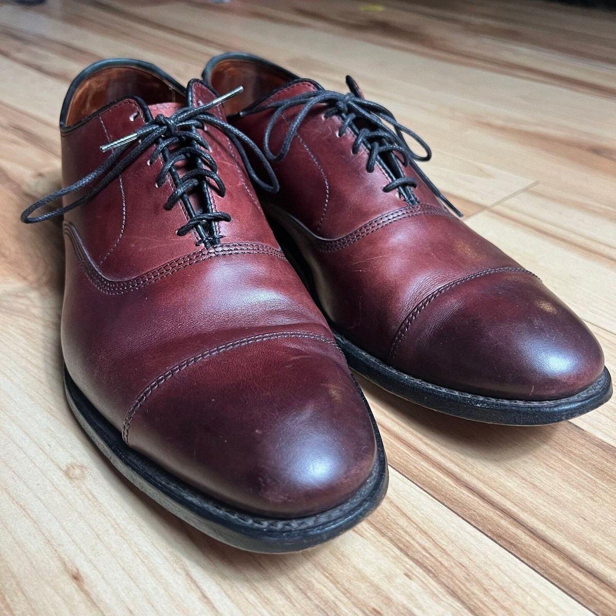 ALLEN EDMONDS Park Avenue Men Size 11 D Brown Leather Cap 