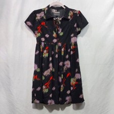 Urban Outfitters Floral Mini Dress Women's XS Black Pink Flowy Romantic Prairie