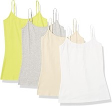 Amazon Essentials Women's Slim-Fit Camisole, Pack of 4 Small