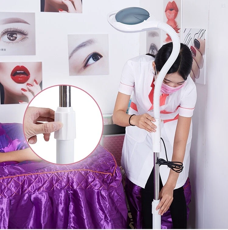 Lámpara de pie profesional salón de belleza lupa LED luz fría clavo tatuaje soporte rodante Foto 3 de 4