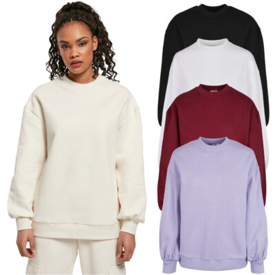 Urban Classics Ladies Organic Oversized Crew Hoody Sweatshirt Pullover Pulli 