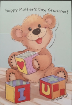 SUZY'S ZOO ''HAPPY MOTHER'S DAY, GRANDMA!'' BEAR W/BLOCKS GREETING CARD